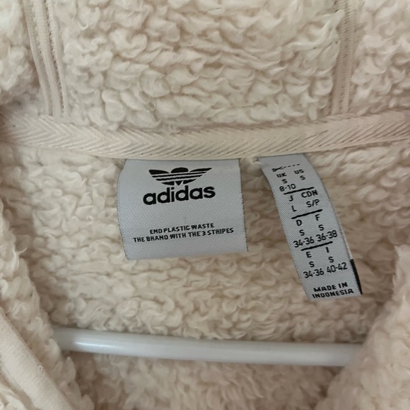 adidas ESSENTIALS+ FLUFFY TEDDY HOODIE Cream - Picture 7 of 8